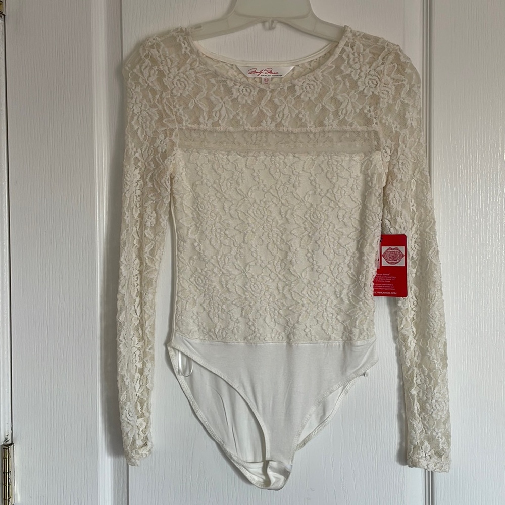 NWT Marilyn Monroe Lace Bodysuit Cream or off white Size XS
